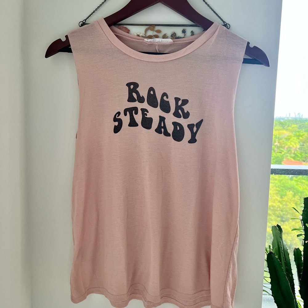 BCBGeneration Cozy Retro Style Rock Steady Tank in Blush